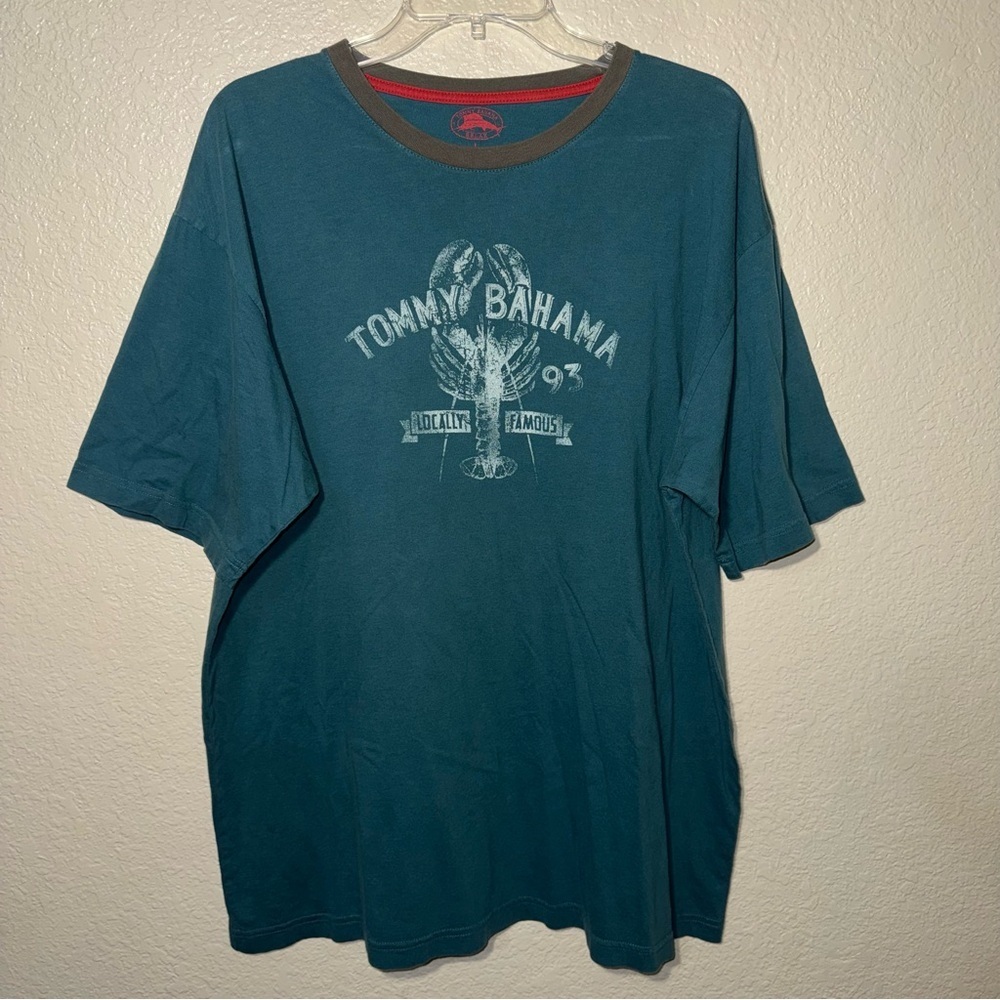 Tommy Bahama Lobster Graphic T Shirt Men’s L Teal Relaxed Resort Beach